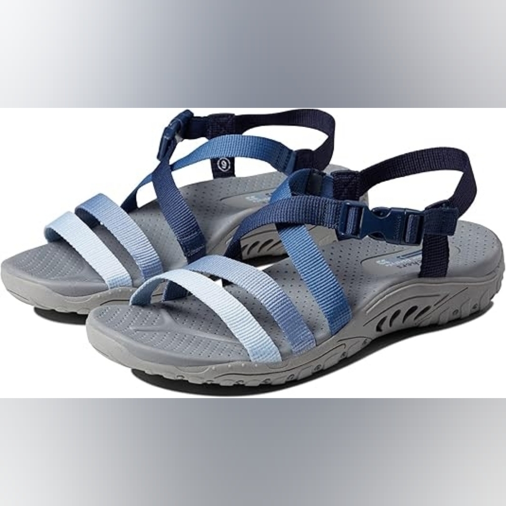 Women's Skechers Blue and Gray Sandals Size 11